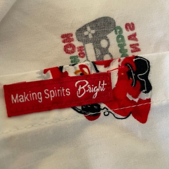 NWT Denim & Flower Santa Gamer Button Down Short Sleeve Christmas Shirt Size M - Picture 6 of 13